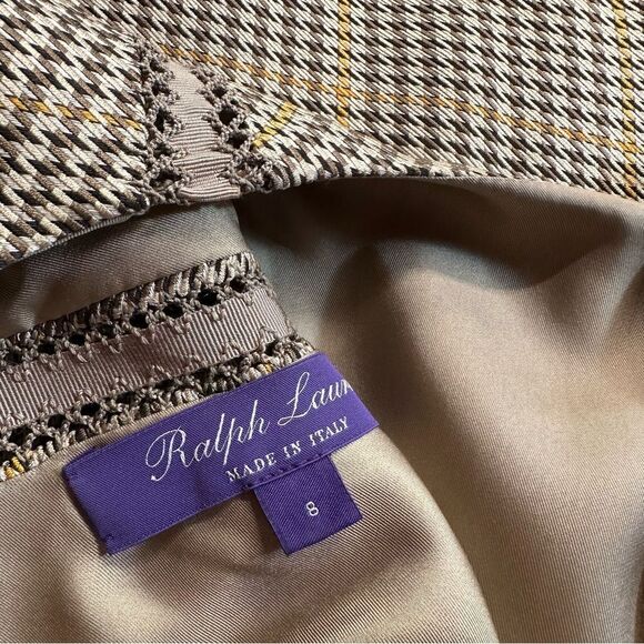 Ralph Lauren Collection 2017 Ramona Brown Multi Houndstooth Dress - Picture 3 of 16